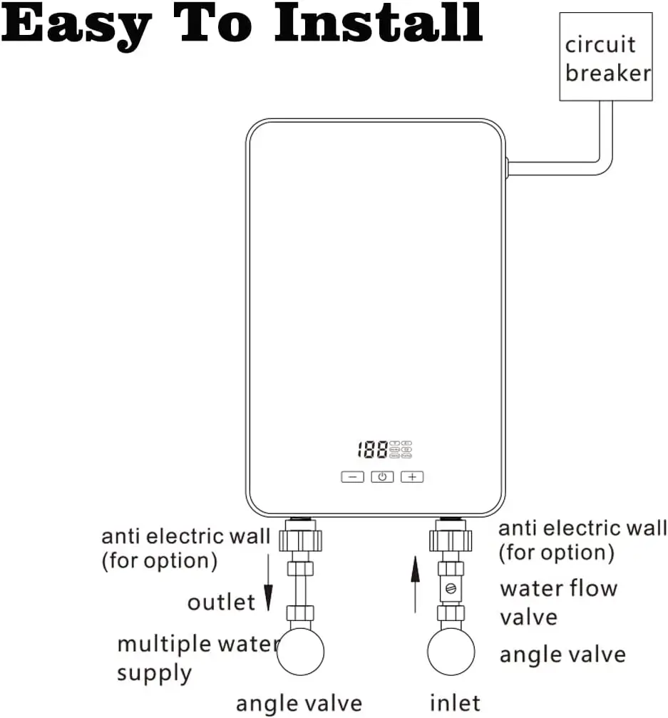 14-36kW Household Bathroom And Kitchen Aluminum Mounted Heat Instant Water Heater Without Water Tank