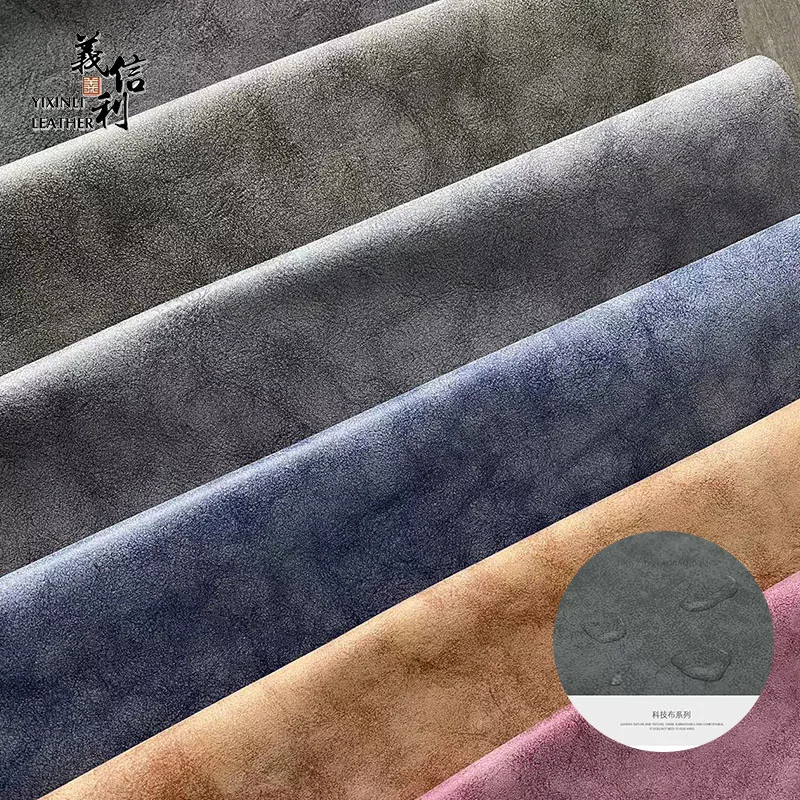 Low MOQ Free Sample: Synthetic PU/PVC Microfiber Glitter Faux Leather Roll - Full Grain Bonded Print for Furniture & Bags