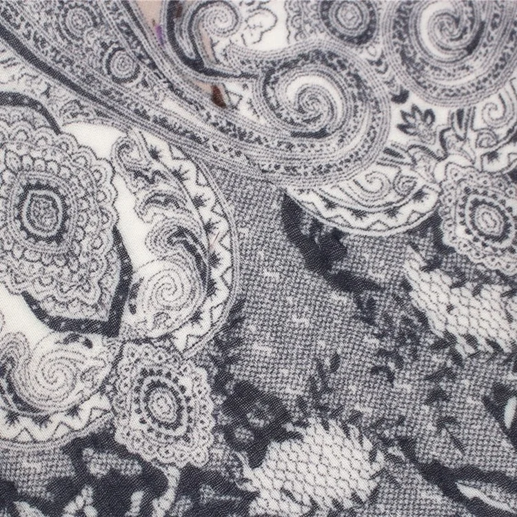 Silk Satin Women Logo Vintage Fashion Long Custom Wholesale Black Slik Scarf