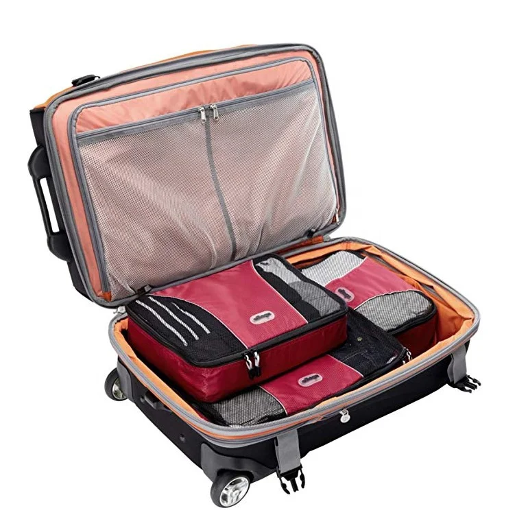 3 Sets of travel compression packing cubes  travel bag organizer set