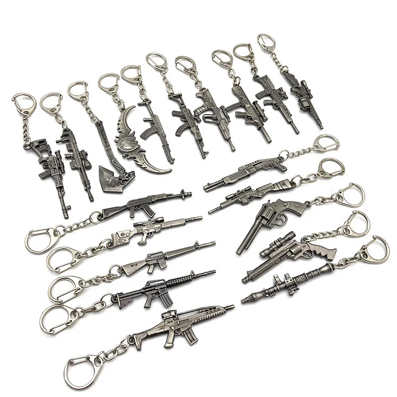Retro Gaming Gun Boy Man Gift Toy Metal Mini Gun Shape weapon Keychain M-846