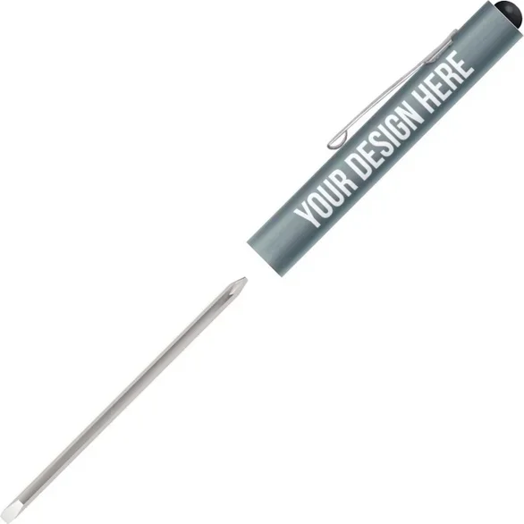 Promotional Small Reversible Pocket Screwdriver with Flathead/Straight and Phillips