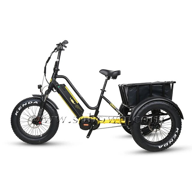 3 wheel bafang ultra mid motor all terrain cargo electric tricycles