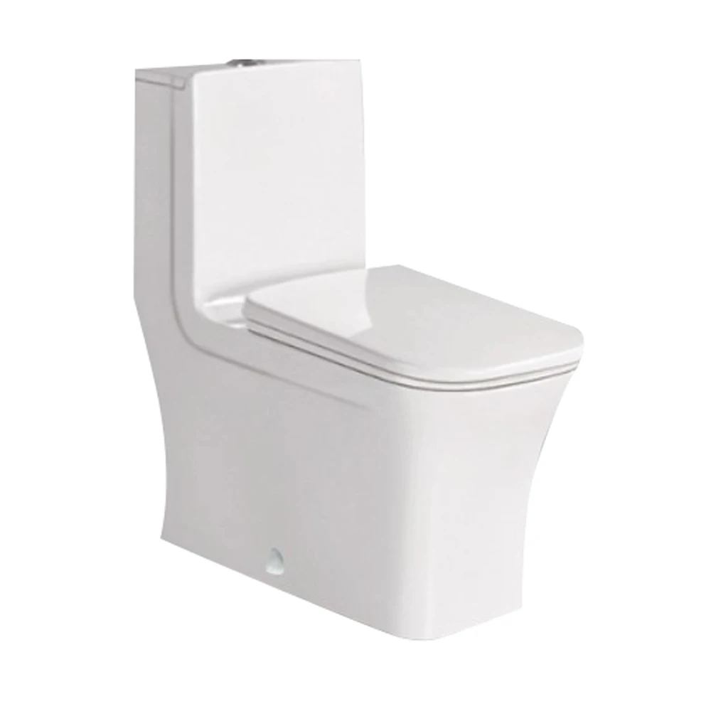 Wash Down One Piece Toilet Bowl Water Closet Bathroom Sanitary Ware Equipment Ceramic Floor Mounted Gravity Flushing WC Toilet