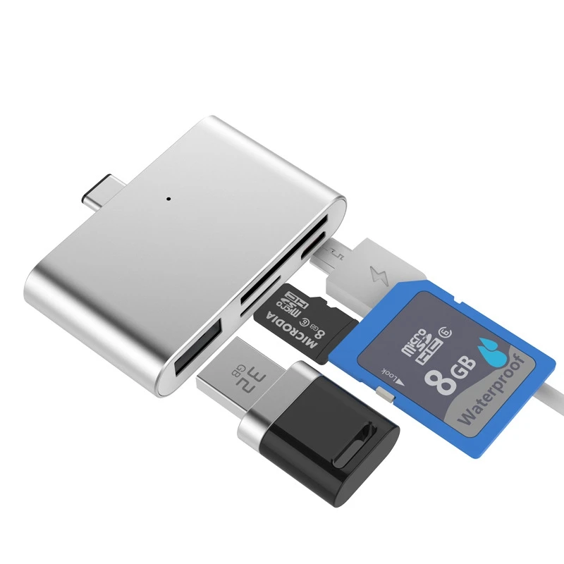 4 в 1 Type-C хаб 3,0 USB OTG кардридер многофункциональный высокоскоростной CF SD /TF кардридер адаптер для Mac для Android