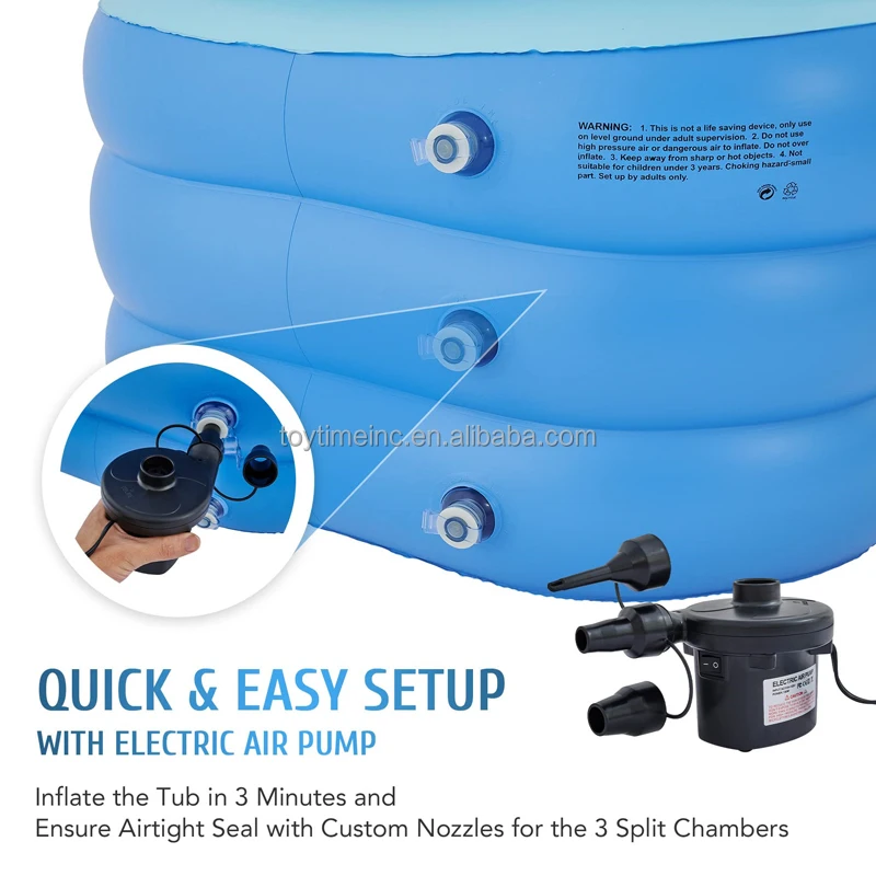 Adult Hot Bath Tub With Pillow Free-Standing Blow Up Bathtub with Spa with Electric Air Pump PVC Inflatable Adult Bath Tub