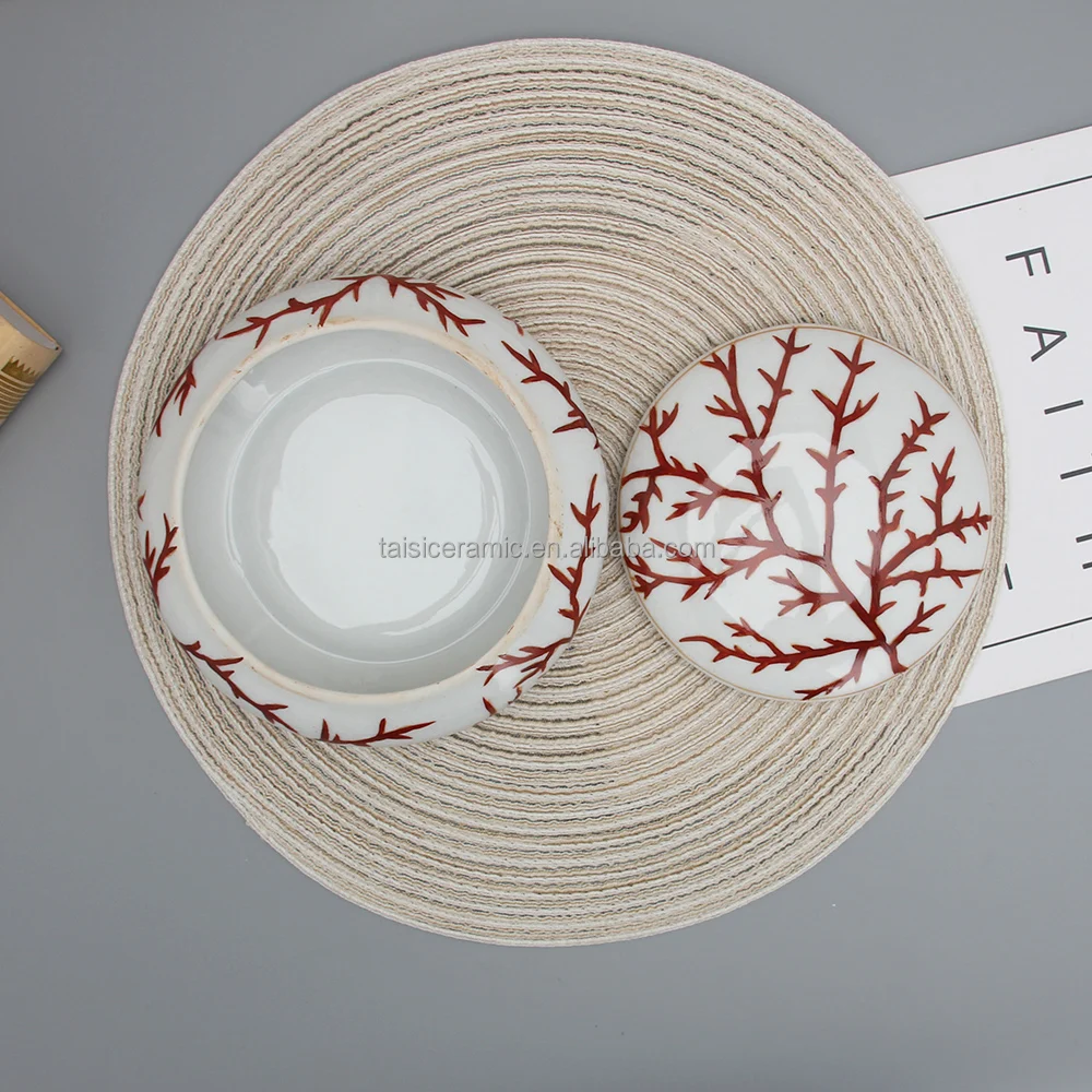 JW018 7 inch ceramic tea storage jar baby birth gift collection trinket boxes with lid for home decor