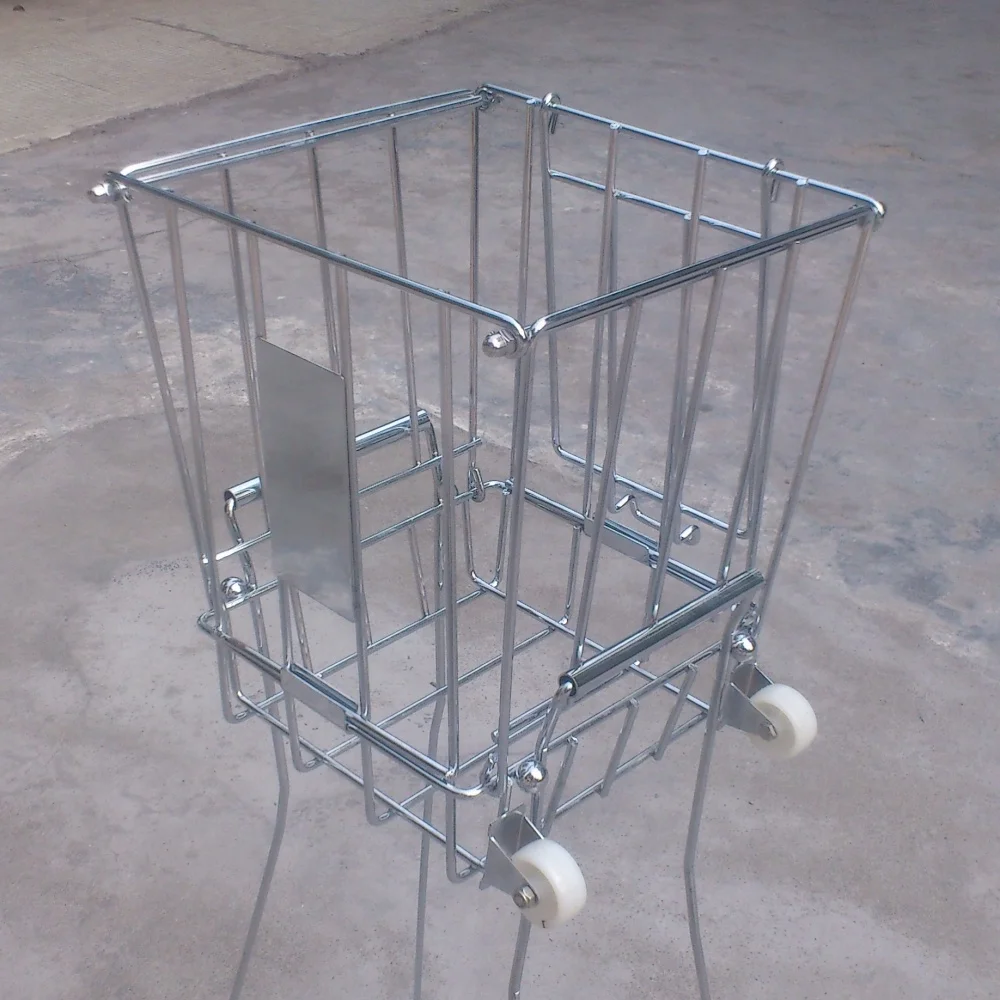 Professional Portable Metal Tennis Ball Trolley Collector Pickleball Hopper Cart for Easy Pickup Sports Usage