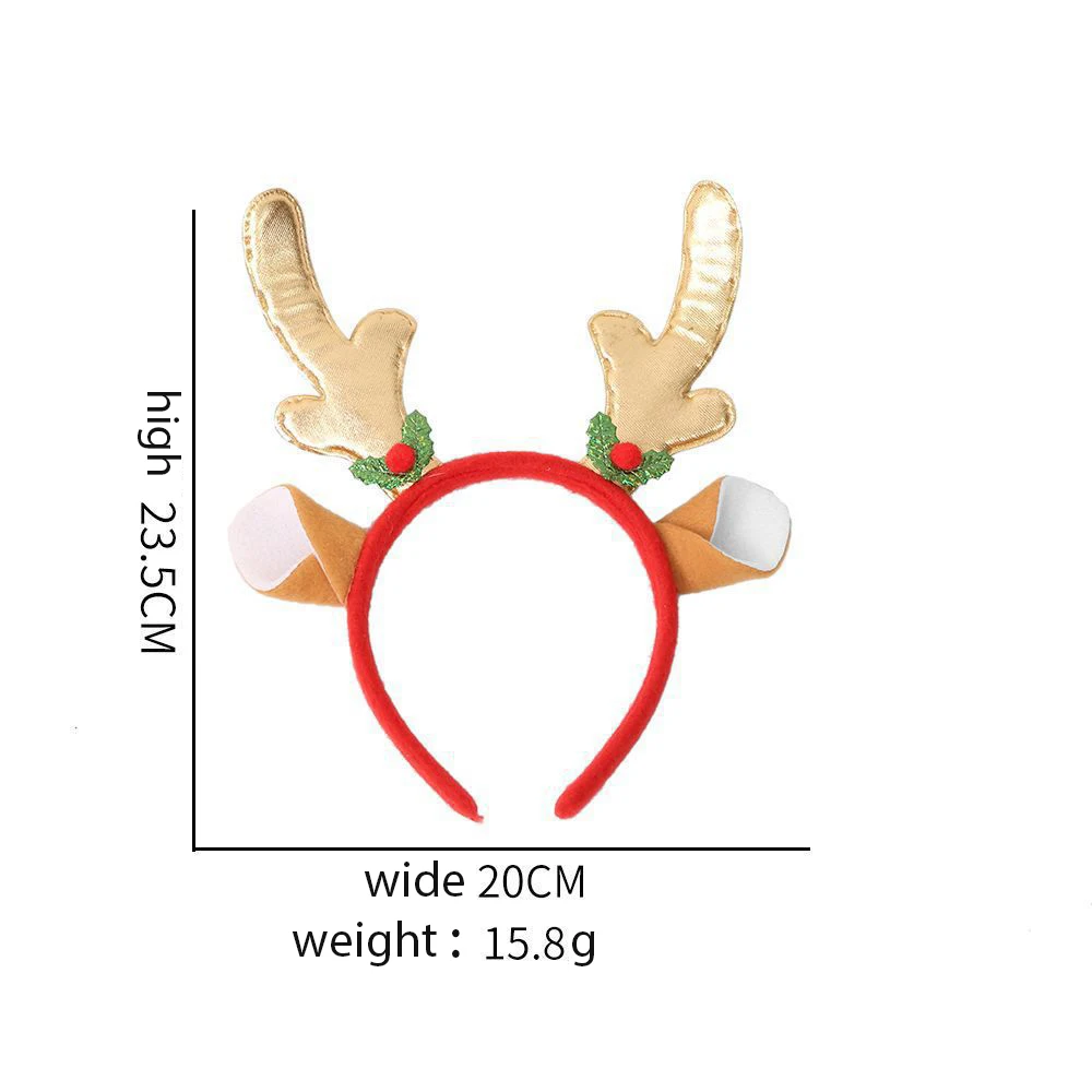 Wholesale Christmas tree gold bow Small bell Headband Green straw hoops Hair accessories Christmas party accessories