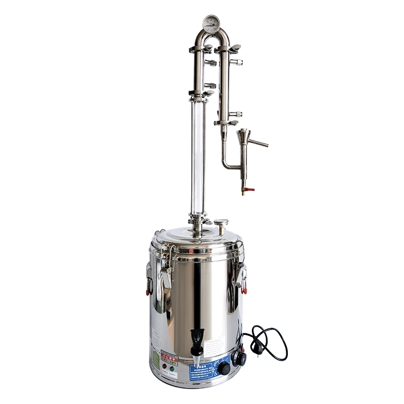 15L Small household commercial still crystal hollow reflux column brewing equipment brandy vodka brewing machine Winery fittings