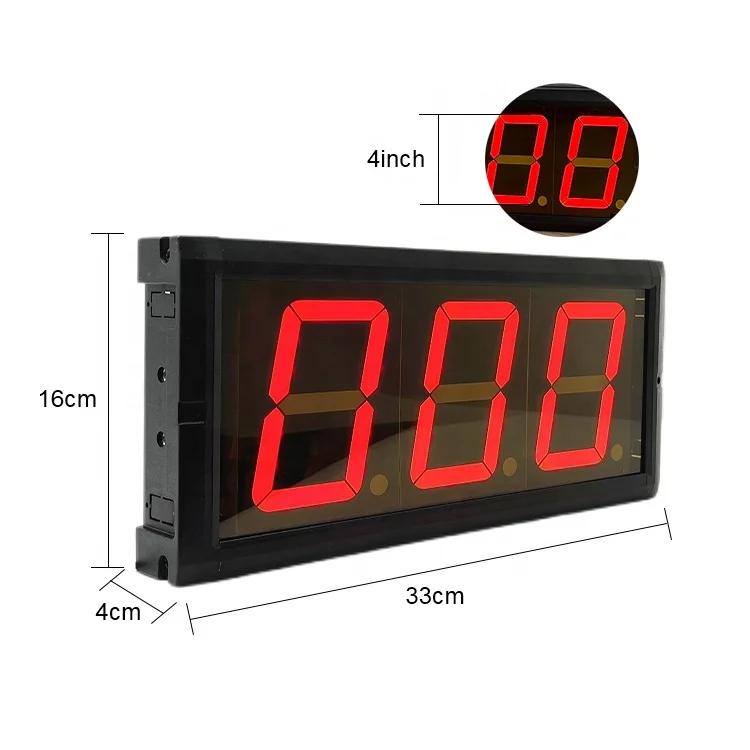 4 Inch Large Digital LED Countdown Timer 3 Digit LED Counter Digital Day Counter