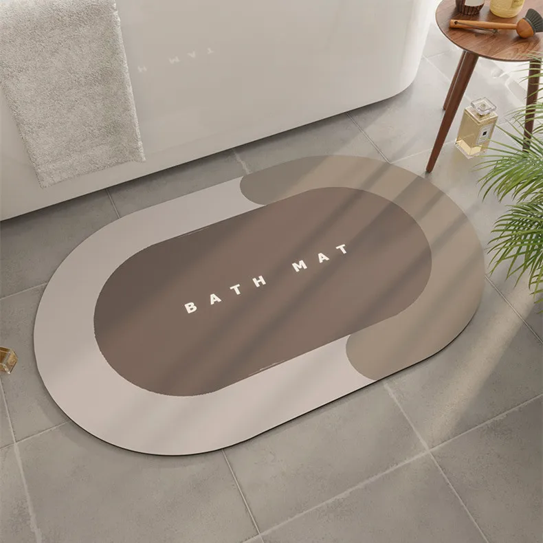 3D Printed Fatigue Non Slip Waterproof Area Rug Standing diatom bathroom Mat for Home Office