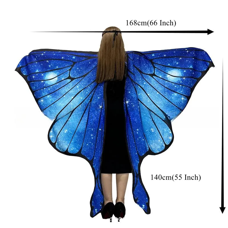 Butterfly Wings for Women, Halloween Butterfly Costume for Women, Halloween Costume Women Fairy Ladies Cape Nymph Pixie Cloak