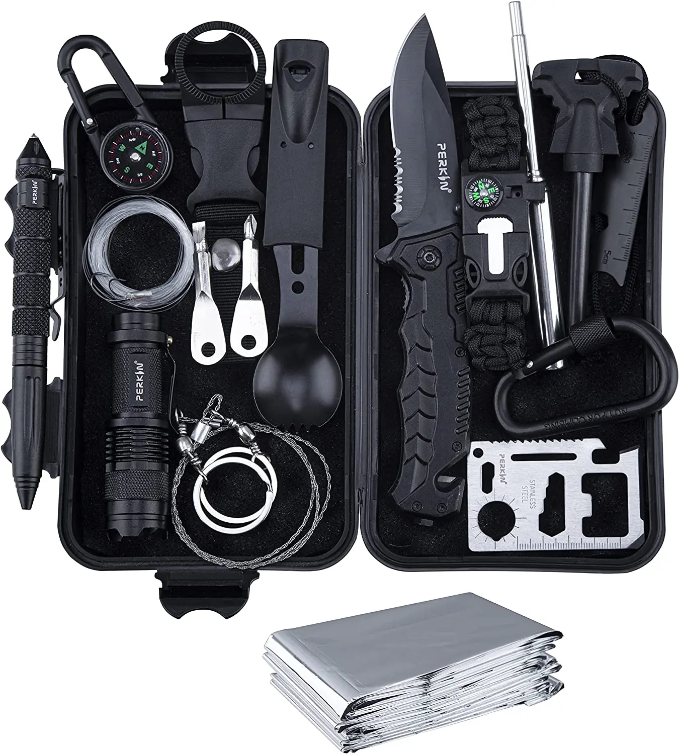 Professional Survival First Aid Kit Outdoor Hunting Hiking Camping Emergency Survival Gear Kit for Men Woman Gift