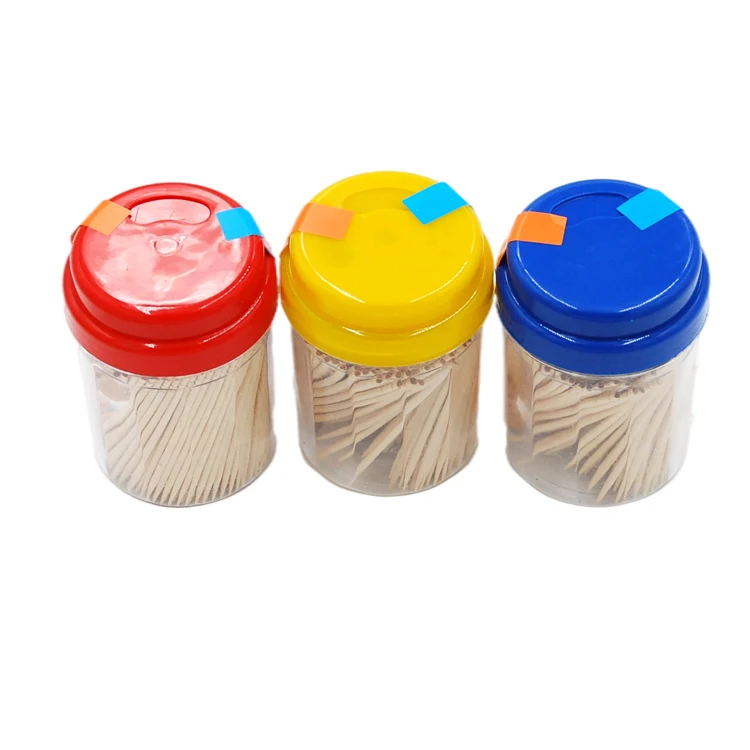 500pcs Eco-friendly Natural Bamboo Toothpick With Toothpick Dispenser