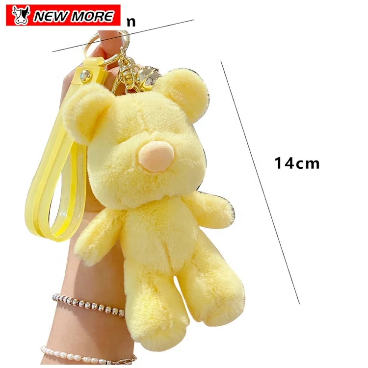 Hot Selling Doll Keyring Pendant Keychain Small Size Stuffed Soft Miniature Bear Cute Soft Mini Toy Bear Plush Key Chains