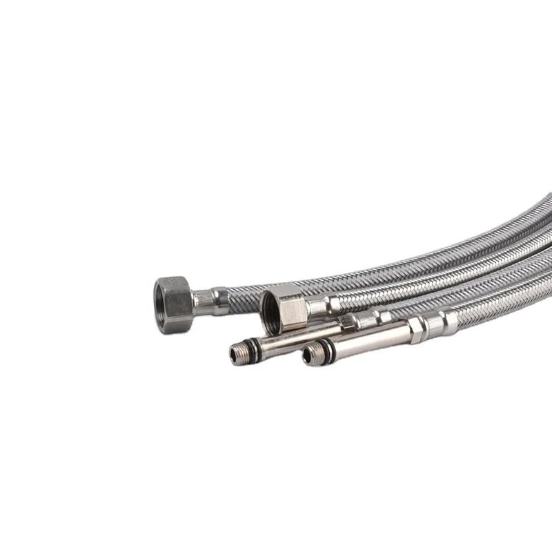 Плетеный шланг из нержавеющей стали, красная и синяя плетеная трубка, FM гайка