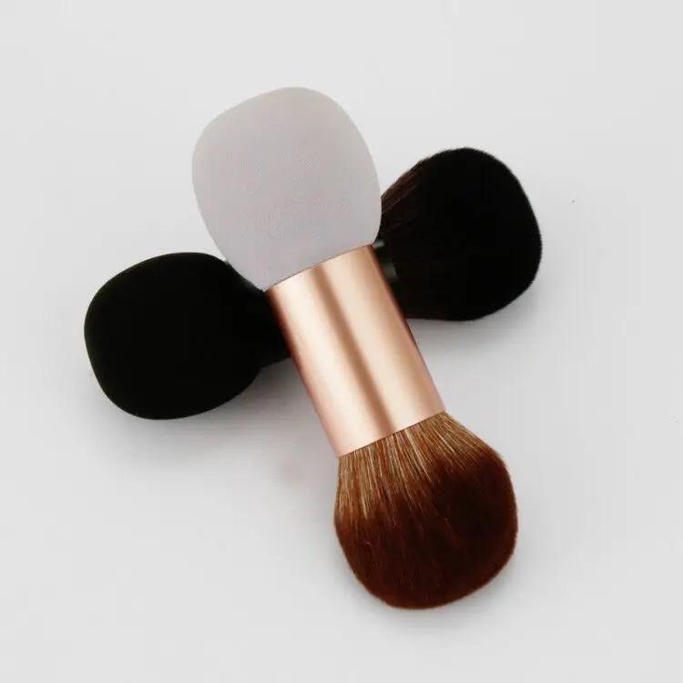 Double-headed makeup powder powder puff and makeup brush cosmetic 2 in 1 beauty tools