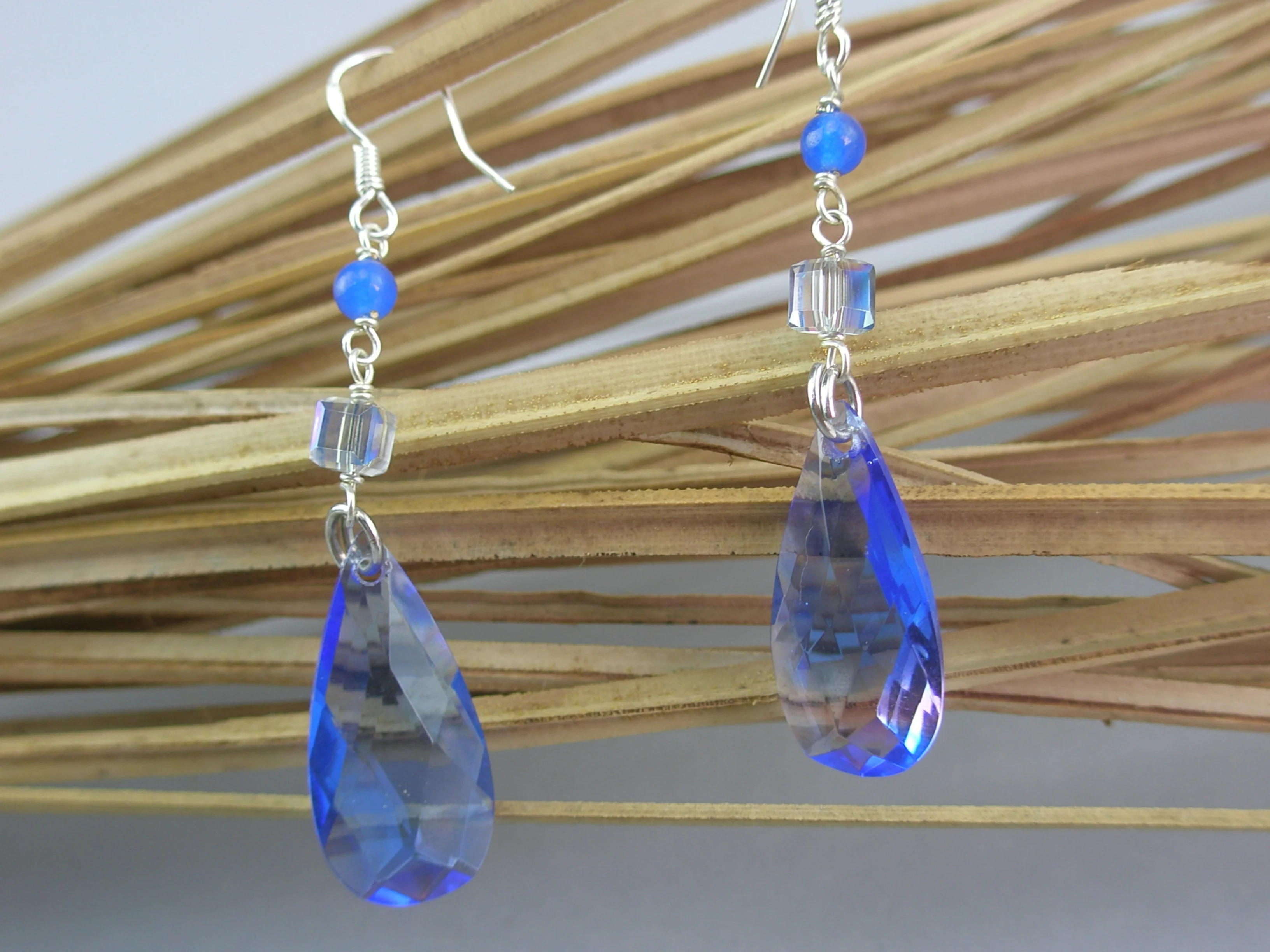 2023 Hot Sale  High Quality Crystal Jewelry Blue Earrings Daily Wearing Chain Pendant for Women