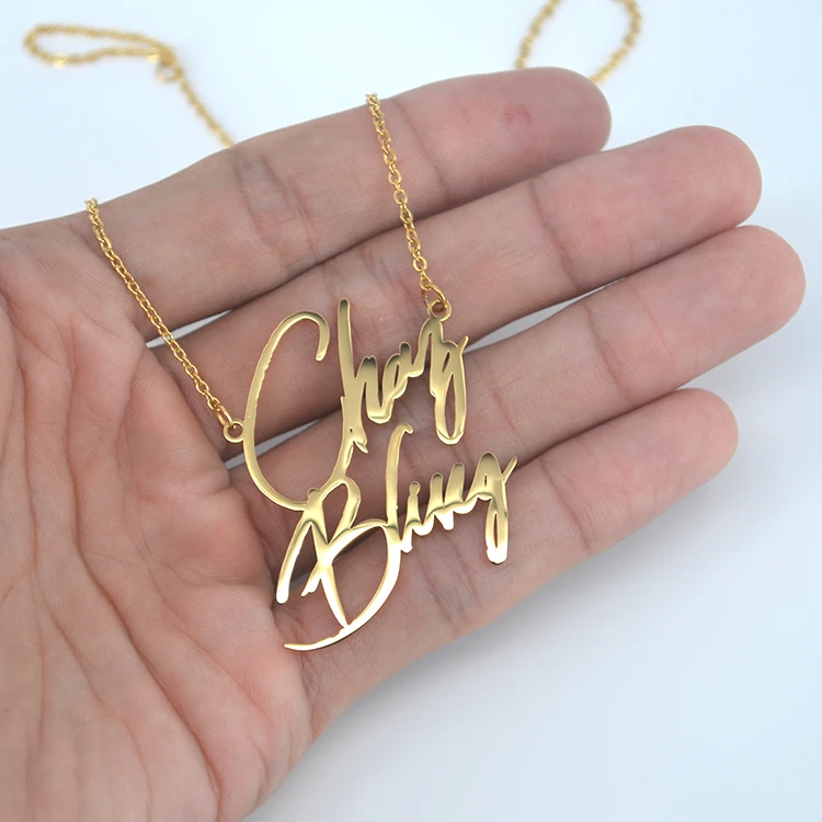 
Stainless steel Custom Personalized Double Plated Name Necklace 