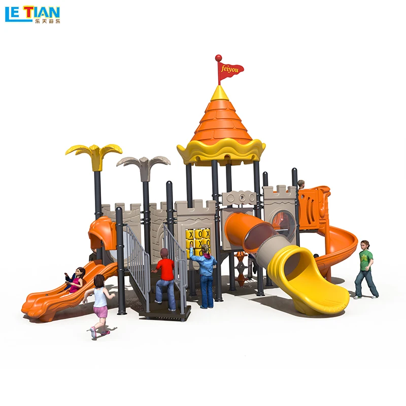 Letian outdoor Wholesale Outdoor Playground Play Set Children wooden outdoor playground for kids