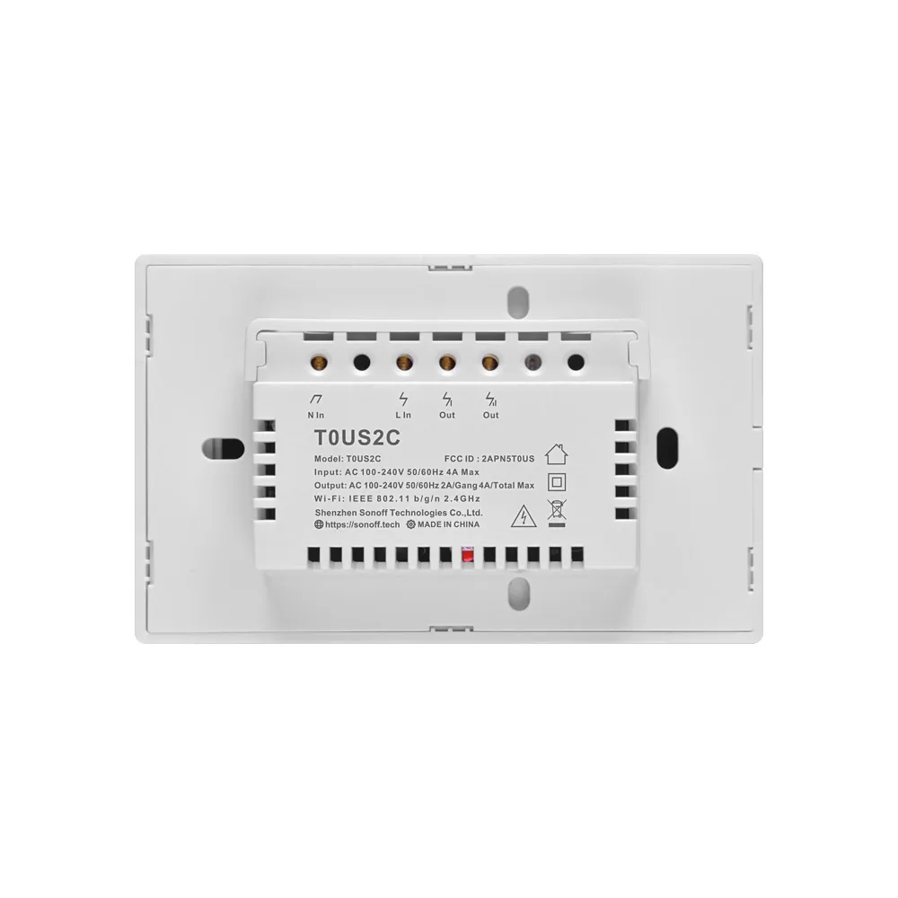  Интеллектуальный выключатель света SONOFF T0US 2C Wi-Fi сенсорный настенный Smart Домашней Автоматизации голос/Wifi/удаленное управление с помощью приложения стеклянной панели работает Amazon Alexa