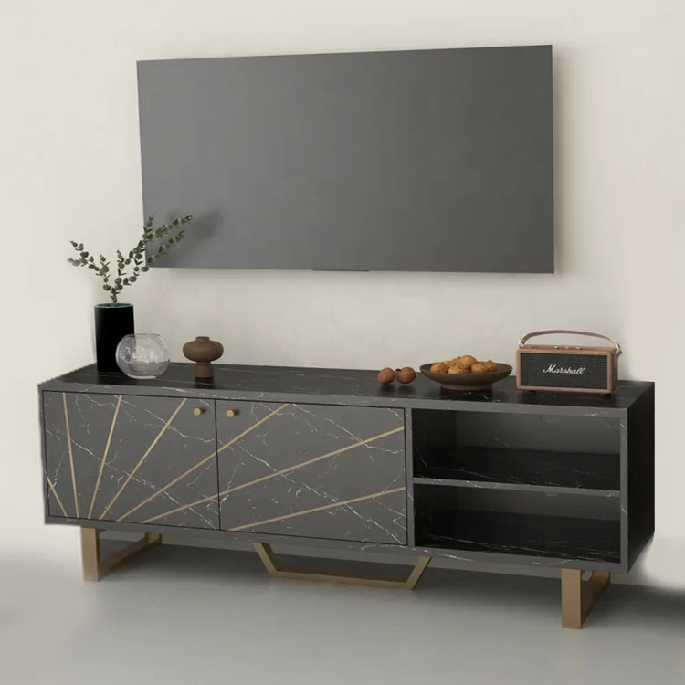 Modern nordic living room television table furniture wood particleboard tv stand cabinet, tv unit