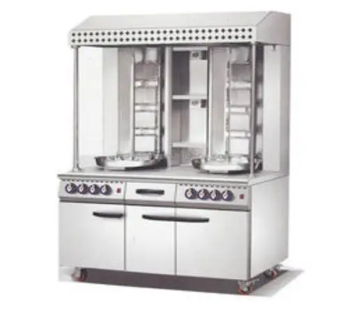 Vertical Rotating BBQ Grill LPG Gas Kebab Meat Rotisserie Machine Commercial Doner Meat Oven Shawarma