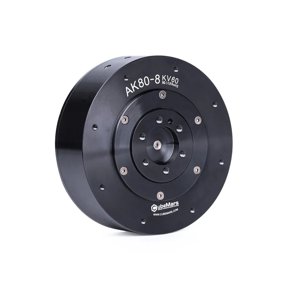 AK80-8 24v 36v 48v bldc dc worm gear agv wheel motor with encoder for robotic arm joint