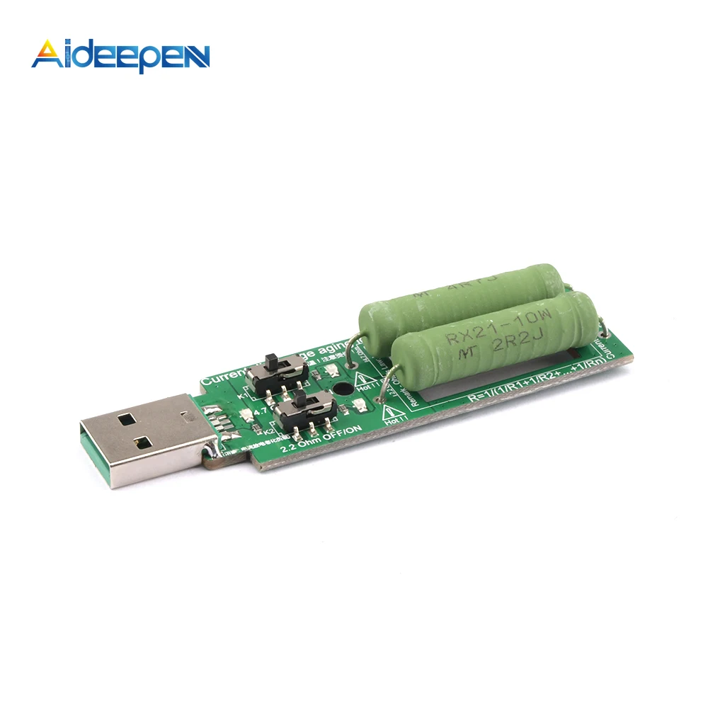 USB resistor dc electronic load With switch adjustable current 5V 1A/2A/3A battery capacity voltage discharge resistance tester