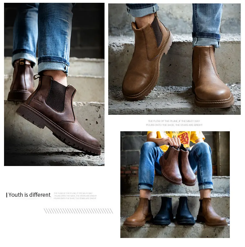 Fashion anti-smashing puncture-resistant wear-resistant non-slip water-proof oil-resistant high-cut boots safety shoes