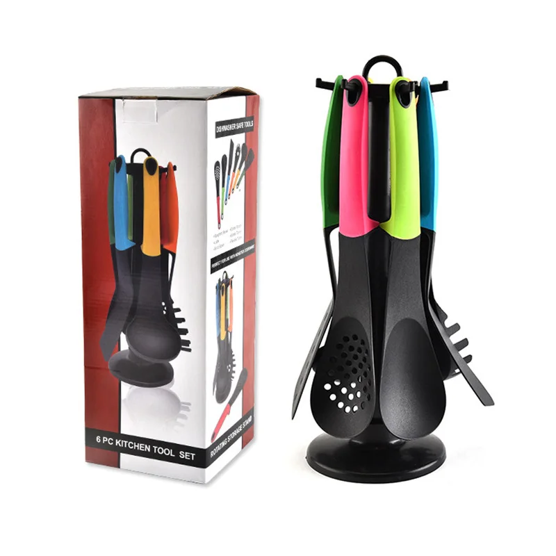 Wholesale Kitchen Utensils Supplier 7pcs Nylon Kitchen Utensil Set with Holder Nylon Kitchen Tools