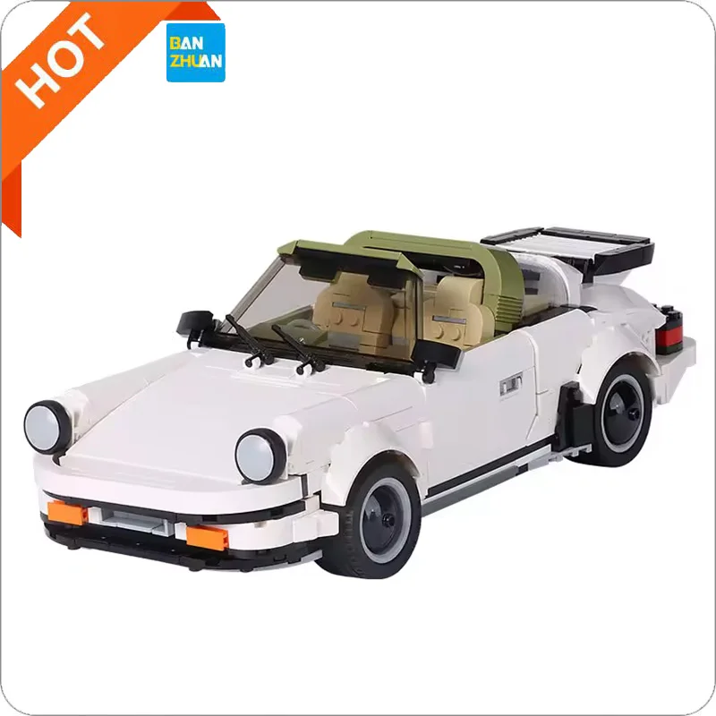 MOULD KING 13103 Creator Series Sports Roadster Racer Convertible Vintage Car MOC Bricks Assemble Model No.911 Building Block