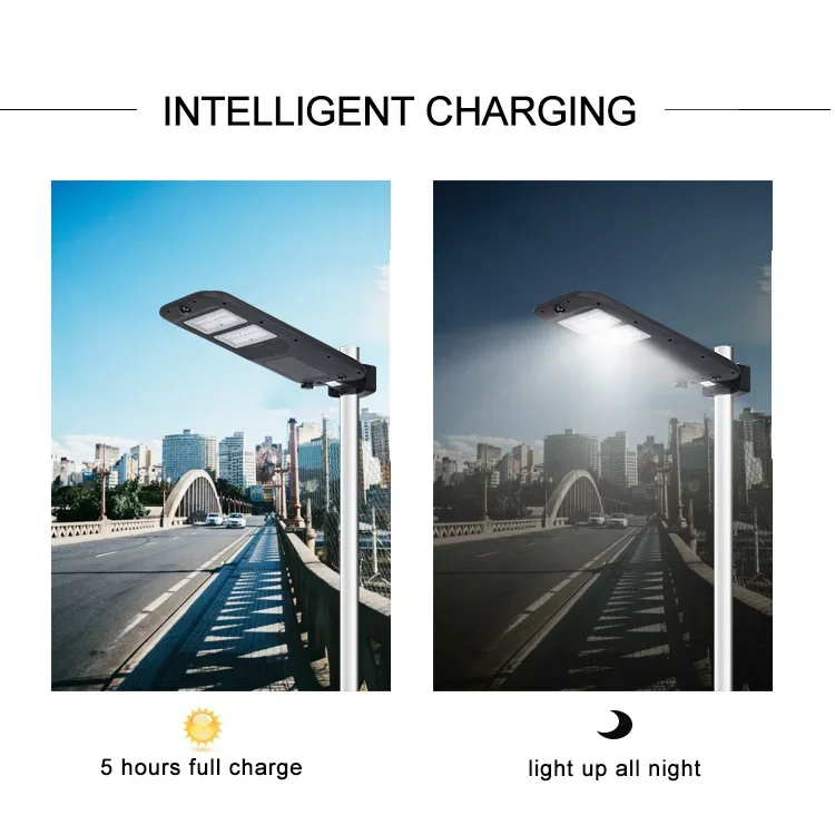KCD Solar Garden Light IP65 Waterproof Low Price High Bright High Lumen All In One Outdoor 60w 100w 400w Solar LED Street Lights