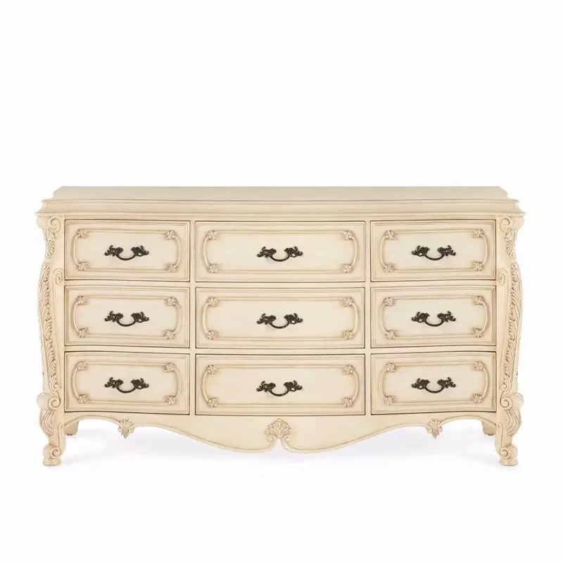 French fashion high-end solid wood carving antique drawer cabinet custom furniture