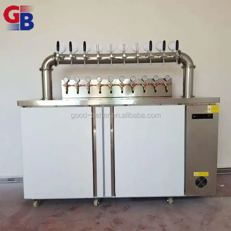 GB103067 stainless steel OEM Beer kegerator with 10 taps beer tower can hold 10pcs 20L keg (62357505841)