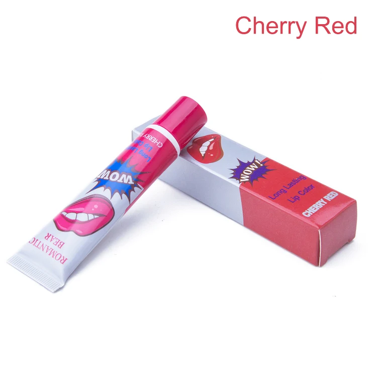 
WOW Romantic Bear 6 colors lip tattoo long lasting Waterproof peel off cute lip gloss 