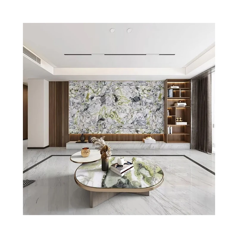 Cold Emerald Beautiful Jade Light Green Tile Marble for Villa Interior Design