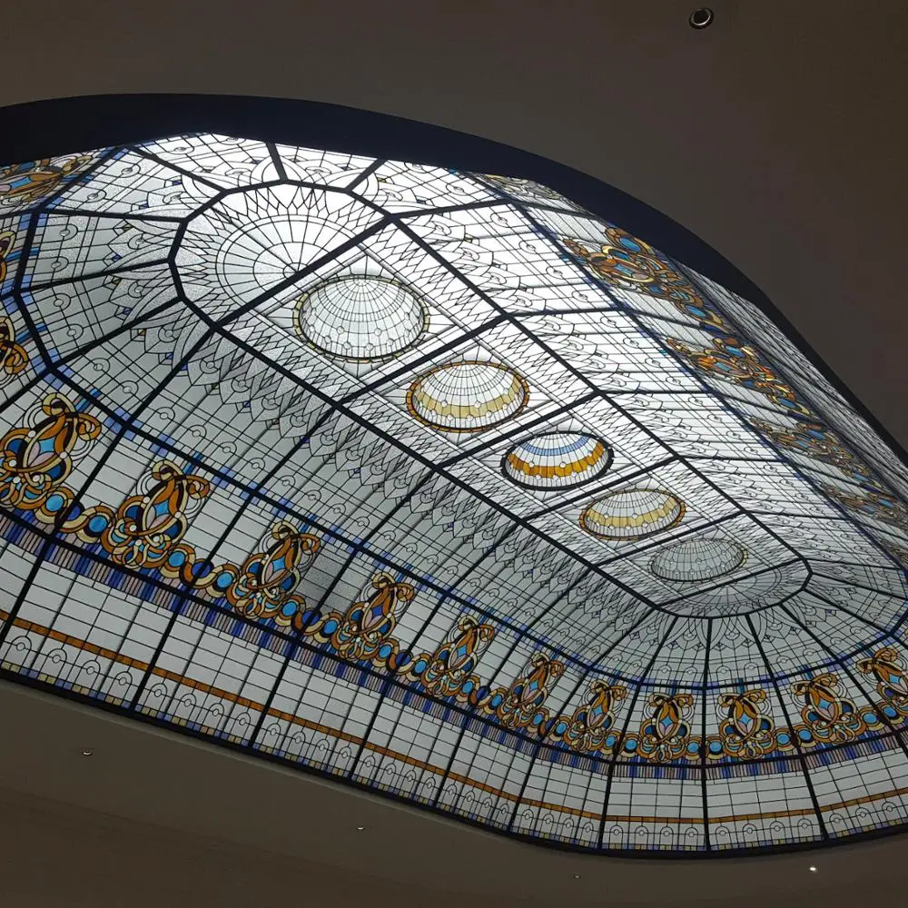 decorative art stained glass manufacturer for round dome
