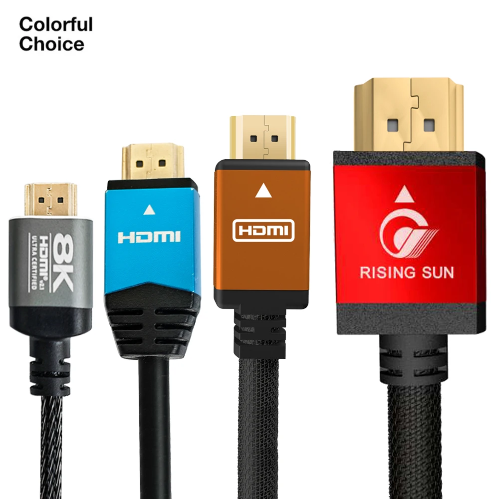 HDTV High Speed 60Hz HDMI Male To HDMI Male 8K Red 30cm 0.5 m 1m 1.5m 1.8m 2m 3m 5m 8K 2.1 HDMI Cable