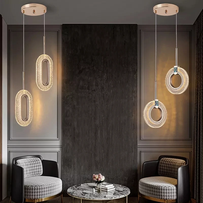 Bedside chandelier selling chandelier luxury art deco new design led ring lamp led circle pendant light hanging lights bedroom
