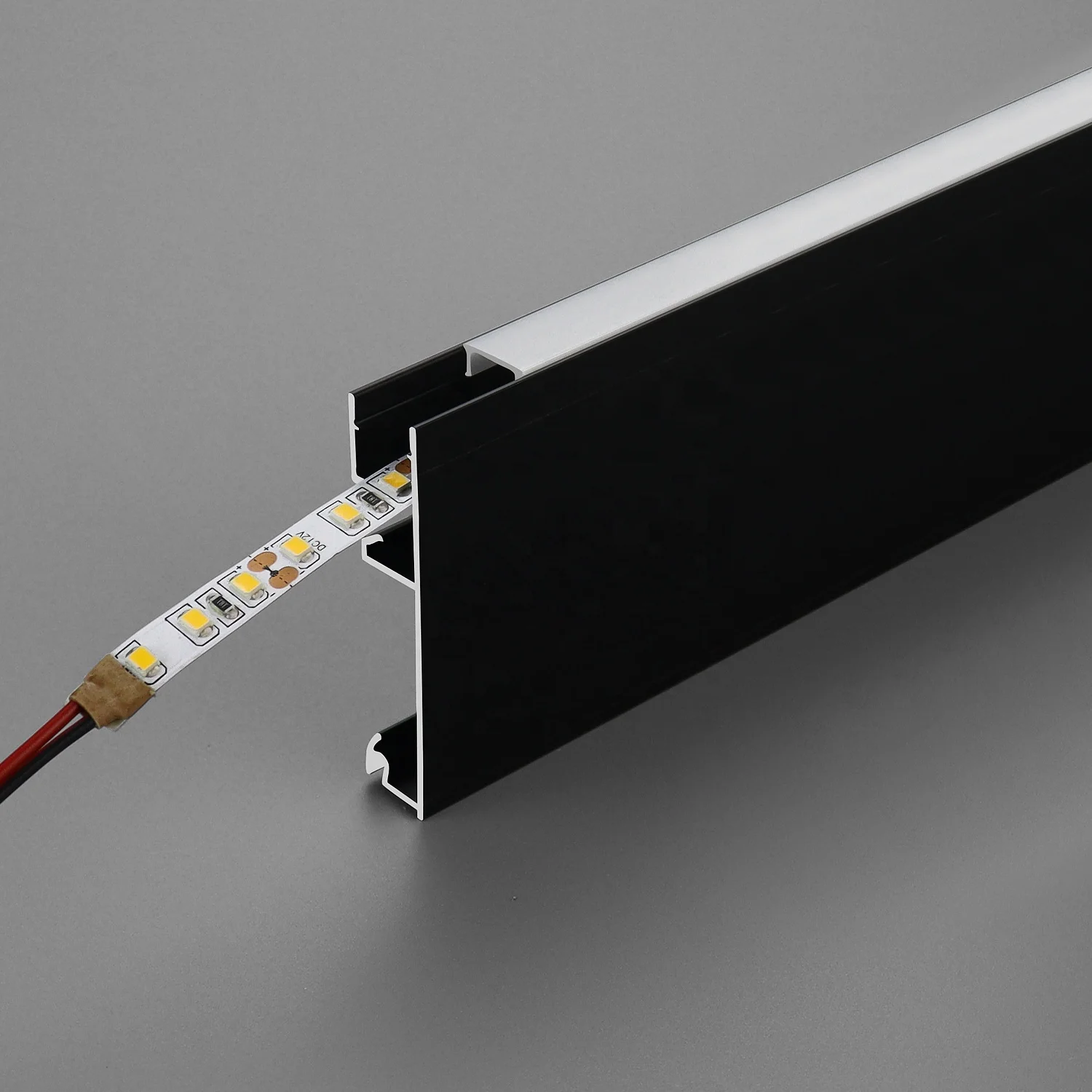 Customized New LED Aluminum Baseboard With Black Upward Illumination For Corridor Indoor