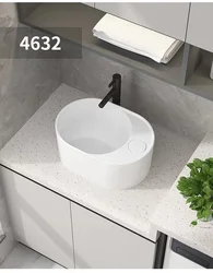Big new arrival art table basin ceramic oval shape wash basin including console concealed launching countertop sink