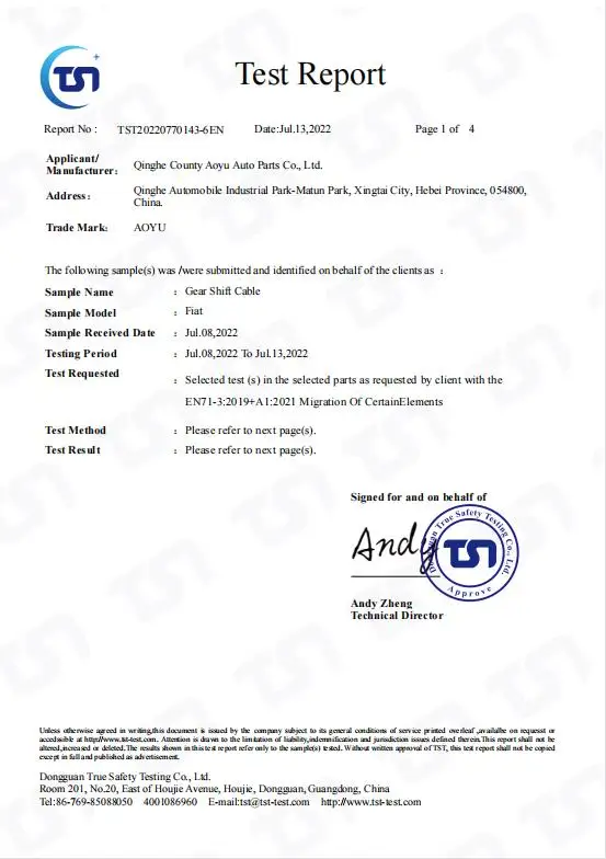 Factory price  automotive parts gear shift cable FOR RENAULT Kangoo 7701479154