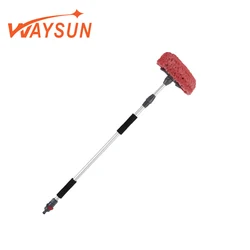 New Product Long Water Flow Through Telescopic Car Bus Wash Brush With Long Handle Extension Pole