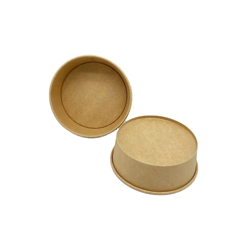 Kraft Salad Bowl Disposable Printed  Customized Paper Bowl Food Container with Clear Lid