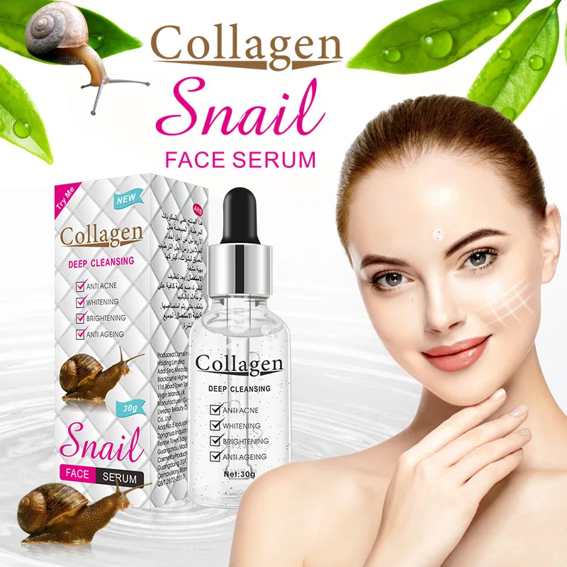 Organic Anti Aging Anti Acne Face Skin Care Serum Collagen Snail Repair Whitening Snail Serum For Face