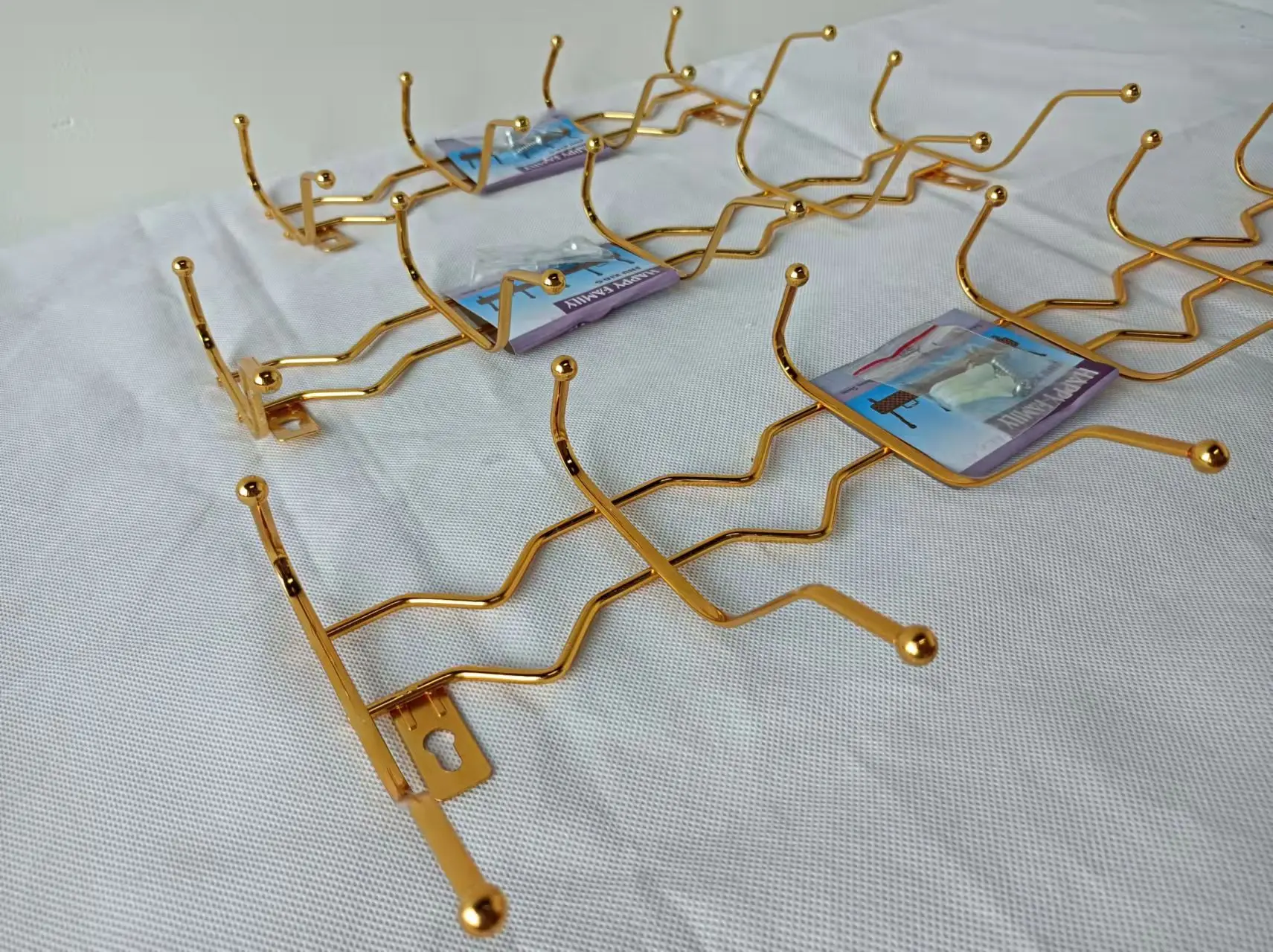 Golden Coat Rack Heavy Duty Wall Mounted Hat Towel Purse Robes Mudroom Bathroom Entryway Stainless Steel Metal Row Hooks