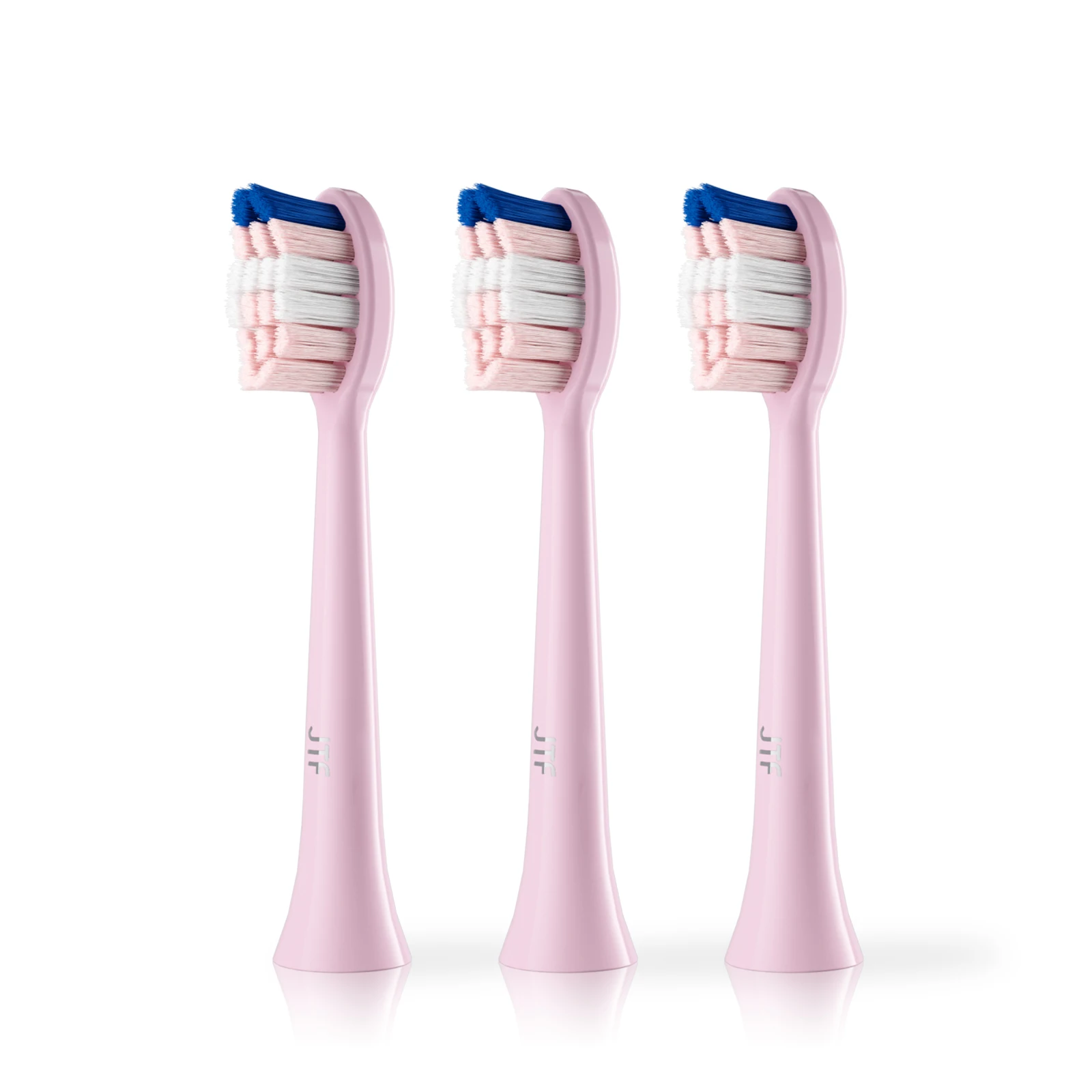 JTF oral care pink color teeth whitening electric toothbrush replacement heads