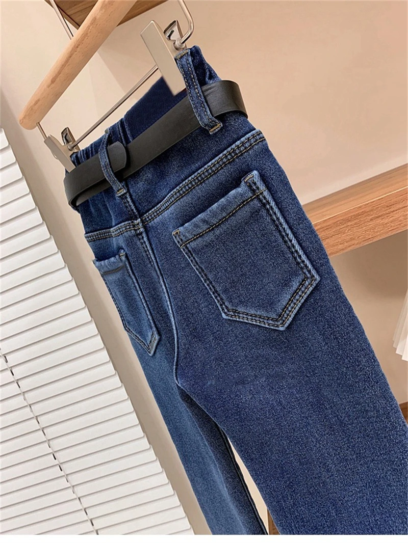 Spring summer children denim flare trouser retro slit fashion kids denim pants baby girls summer bell bottom clothes